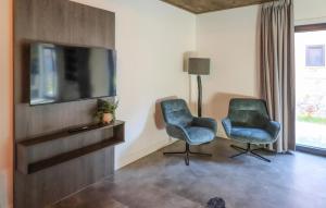 TV a/nebo společenská místnost v ubytování Chalet Nähe Afritzsee