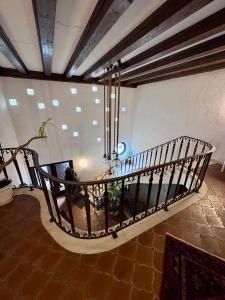 a spiral staircase in a building with at Bed & Breakfast Schäfer in Enzklösterle