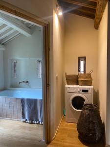 a laundry room with a washing machine and a sink at Agriturismo Barchessa in Este