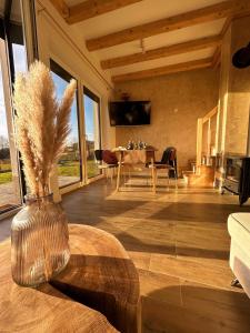 Una televisión o centro de entretenimiento en Chatka Mechatka 40 fotos más