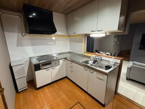 a small kitchen with a sink and a stove at Toko92 in Asahikawa