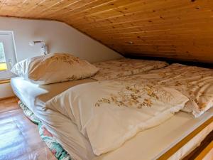 Giường trong phòng chung tại Ruhige Auszeit zwischen Wald & Erzgebirge