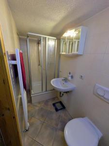 Phòng tắm tại Ruhige Auszeit zwischen Wald & Erzgebirge