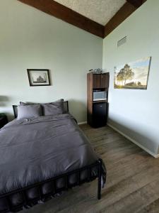 a bedroom with a large bed in a room at Scenic Lakeside Getaway with Lake Views Near Gunstock & Weirs Beach | Laconia, NH in Weirs Beach