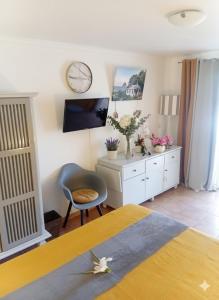 Televiisor ja/või meelelahutuskeskus majutusasutuses Studio Saint Vincent 13