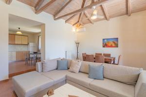 a living room with a couch and a table at Elia Villas in Riglia