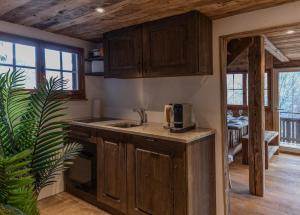 Kuchyň nebo kuchyňský kout v ubytování Chalet with fireplace and sauna