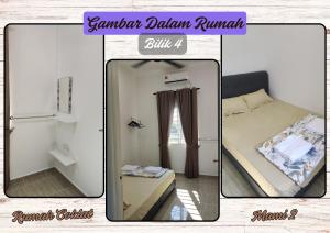een foto van een slaapkamer met een bed en een spiegel bij Mami Homestay in Alor Setar +12 foto's