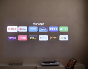 a wall with a bunch of different apps on it at Luxurious 1BR Apartment with Parking in Antwerp