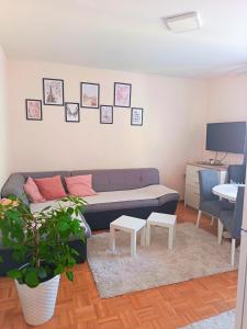 Μια τηλεόραση ή/και κέντρο ψυχαγωγίας στο Lovely Apartment with terrace/Divan apartman sa terasom