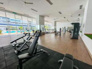 Fitness centrum a/nebo fitness zařízení v ubytování Palmyra Stylish New Condo