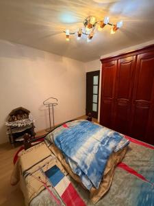 a bedroom with a large bed in a room at Apartament in Craiova in Craiova