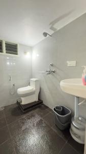 a bathroom with a toilet and a sink at Casa Red Homestay in Chikmagalūr +14 photos