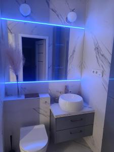 Ένα μπάνιο στο Blue Royal Luxury Apartment Tarnów +3 φωτογραφίες