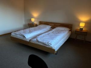 Giường trong phòng chung tại Apartment Büel in Krattigen