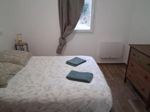 Postel nebo postele na pokoji v ubytování Gîte de la Motte