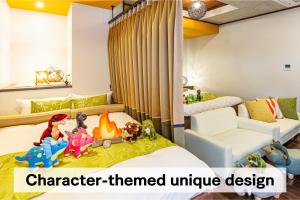 a room with two beds with toys on it at Hotel Balian Resort Chiba - Family Kids Group Concept in Chiba