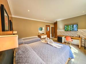 a bedroom with a large bed and a desk at Hotel Paraíso das Águas Bonito in Bonito +51 photos