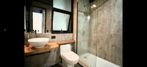 un baño con inodoro y lavabo en ALMA CHILOTA, en Castro 25 fotos más