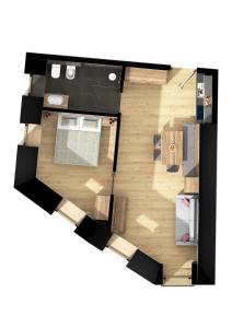 una vista aérea de una planta de una habitación en Historic Residence Barbara, en Colle Isarco