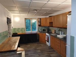 Kuchyň nebo kuchyňský kout v ubytování Párty areál U Staré Vápenky