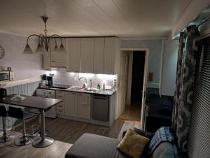 a kitchen with a sink and a table in a room at Arctic Red House in Rovaniemi +14 photos