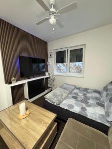 Postel nebo postele na pokoji v ubytování Bjelašnica Apartman Cezar