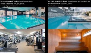 un collage di foto di una piscina di Unit 33 - 4 bedrooms - Sleeps 10 a Bélanger