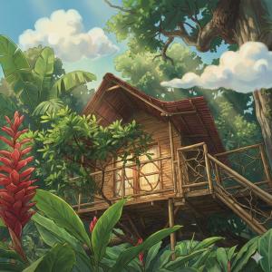 an illustration of a tree house in the forest at Excelsum Tayrona Garden Hotel in Calabazo