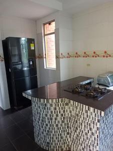 Η κουζίνα ή μικρή κουζίνα στο Finca el pariso-Turismo verde J&N