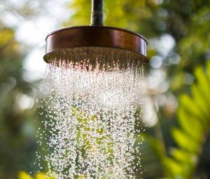 a droplet of water hanging from a bird feeder at Nalu Nosara Pool Villa Sol in Playa Guiones