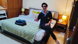 En eller flere senge i et værelse på Foodie heaven