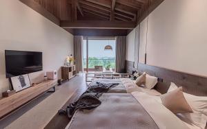 Μια τηλεόραση ή/και κέντρο ψυχαγωγίας στο Zhangjiajie Peak Secret by the Garden-English Service-Free pick up-Vista Sanctum