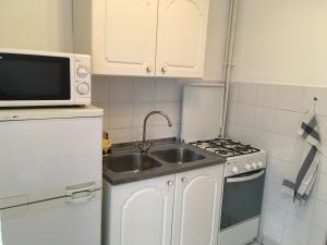 Kuchyň nebo kuchyňský kout v ubytování Rosmarinus Apartman