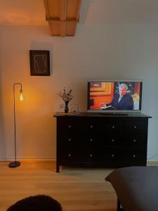 Μια τηλεόραση ή/και κέντρο ψυχαγωγίας στο Ferienwohnung Querfurt
