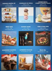 Seascape Villas In Long Beach Cam Ranh في كام رنه: مجموعة من الصور بأنواع مختلفة من الطعام