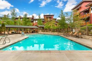 a swimming pool in the middle of a building at Hilton Grand Vacations Club Sunrise Lodge Park City in Park City