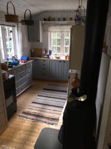 una cucina con frigorifero e piano cottura di Øyungen 2 a Namsos