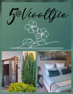 een foto van een slaapkamer met een bordje met de tekst 'wereldwijd' bij 5Viooltjiestraat in Riversdale