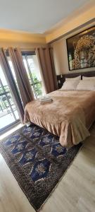 a bedroom with a large bed with a rug at Nany Vitrali Moema in São Paulo +24 photos