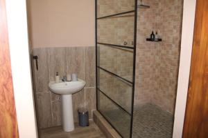 Royal Gidlas Guesthouse في Saulspoort: حمام مزود بدش ومغسلة +29 صورة