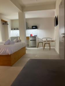 Kuchyň nebo kuchyňský kout v ubytování Ktima Lomvàrdia