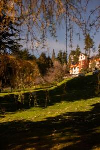 a house on top of a grassy hill at Huinid Bustillo Hotel & Spa in San Carlos de Bariloche