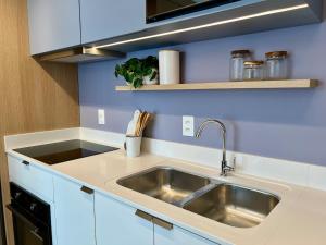 Køkken eller tekøkken på Studio Moderno na Velha, perto da Vila Germânica