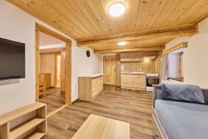 Kuchyň nebo kuchyňský kout v ubytování Chalupa Javořinka