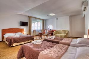 Una televisión o centro de entretenimiento en Hotel Muszyna