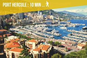 Cap d'Ail - Studio - Terrace with sea view - Malabo في كاب دايل: ملصق لمدينة بها ميناء وقوارب +12 صورة