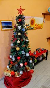 Un árbol de Navidad en la esquina de una habitación en La Bella Addormentata, en Chieti