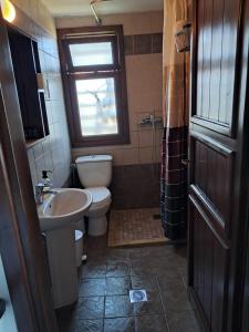 帕莱斯潘蒂雷蒙美梦旅馆的带马桶、水槽和窗户的浴室