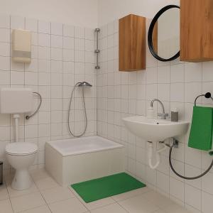 Phòng tắm tại Livemore24 - Space in Herten 24-7 Check-in WIFI